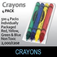 Crayons-Premium Quality 4-Pack  (500 4-Packs Per Box)